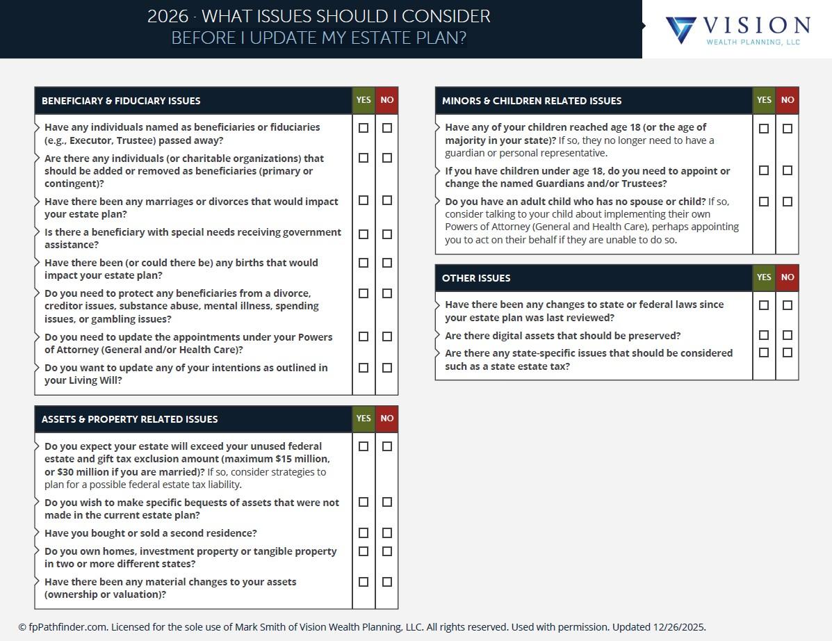 What Issues Should I Consider Before I Update My Estate Plan? Thumbnail