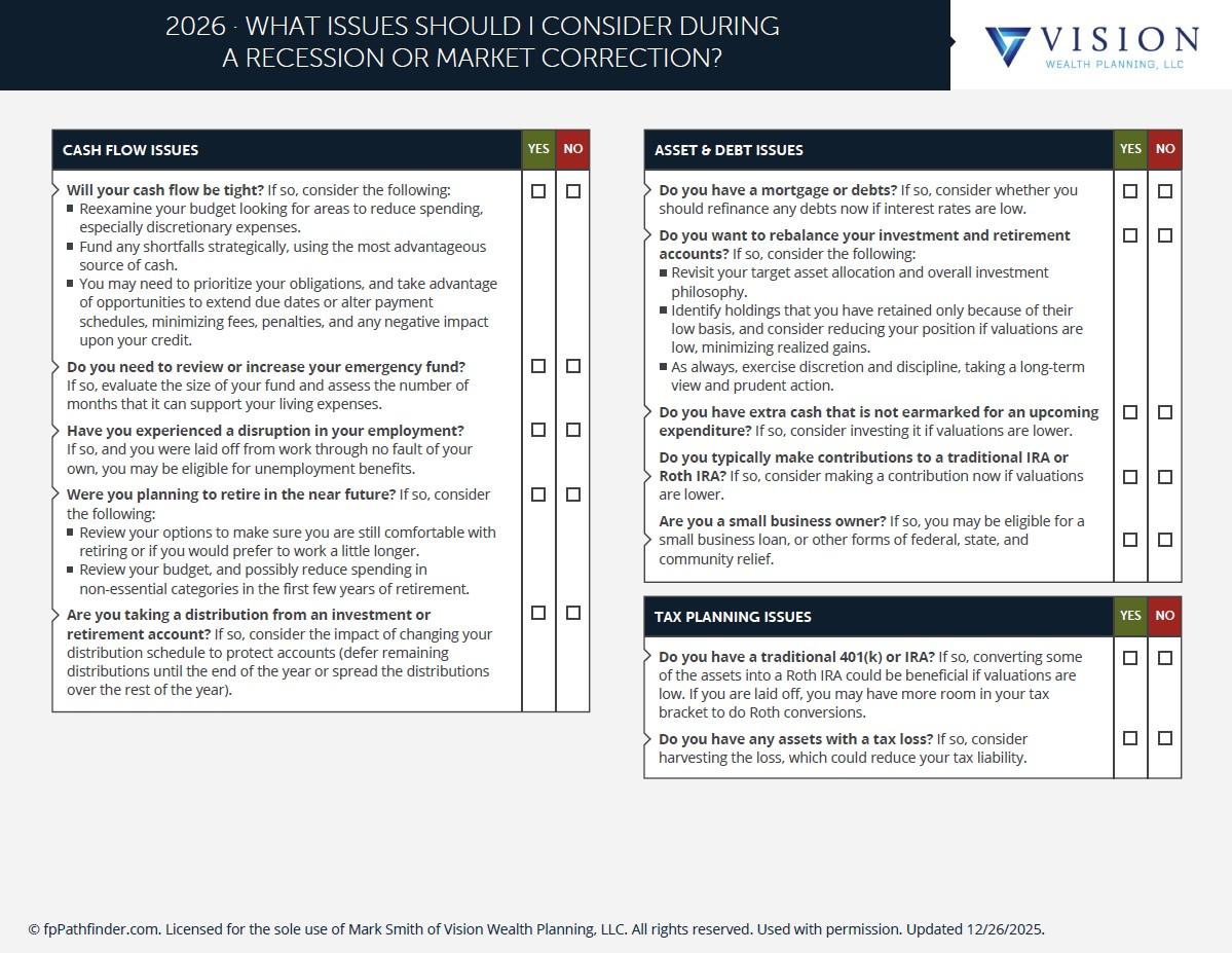 What Issues Should I Consider During A Recession Or Market Correction? Thumbnail