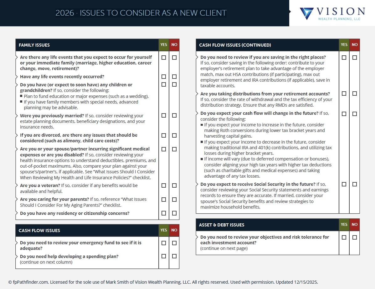 What Issues Do I Consider As A New Client? Thumbnail