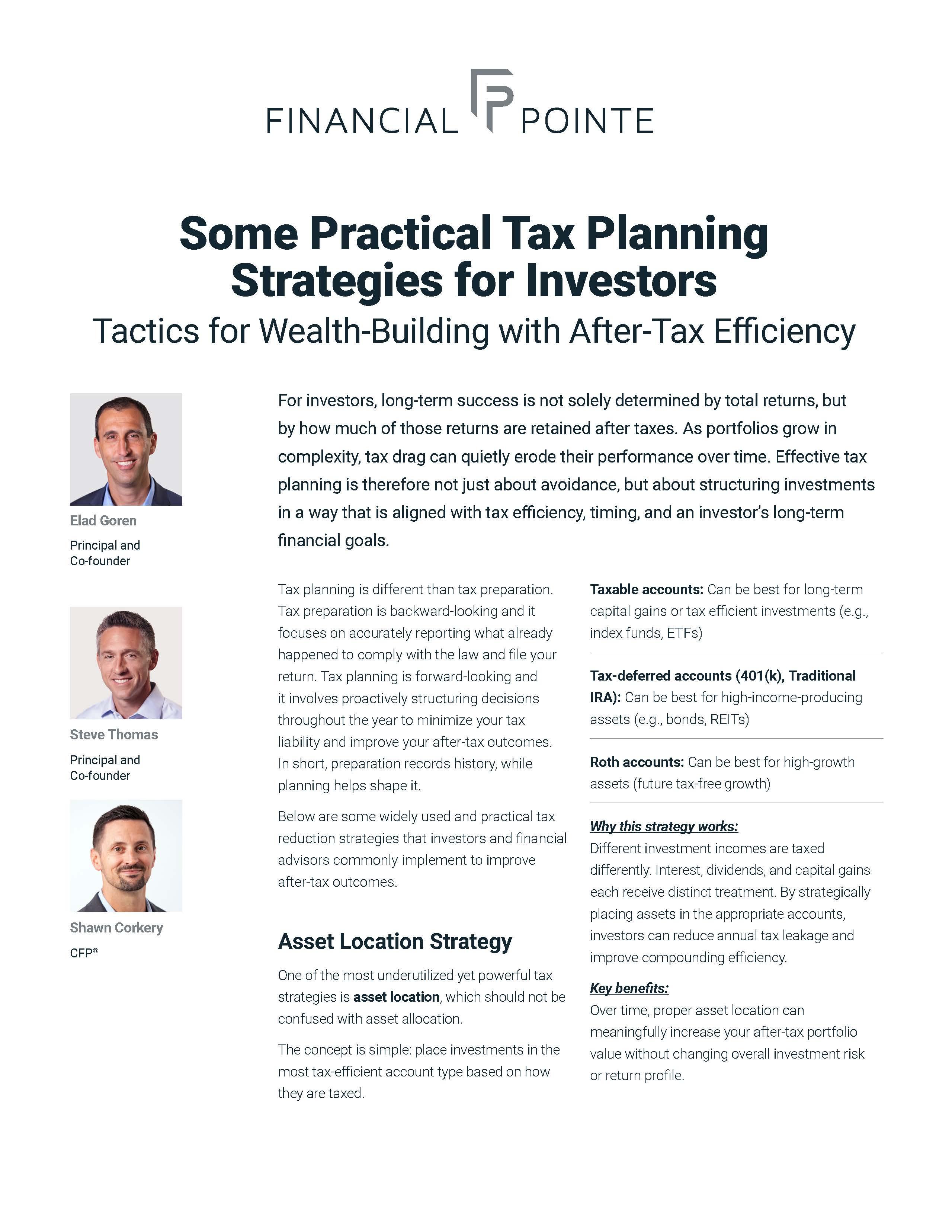 Some Practical Tax Planning Strategies for Investors Thumbnail