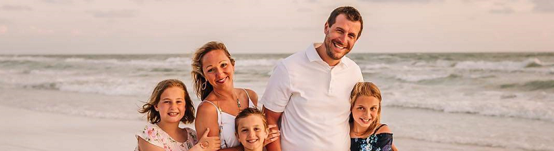 Greg's family on the beach