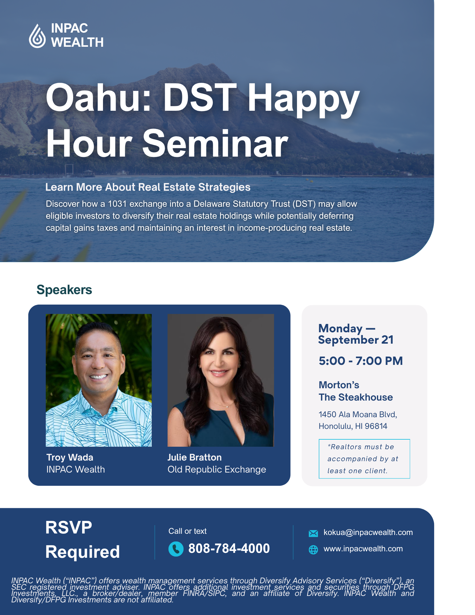 SEP 21, 2026 Oahu: DST Happy Hour Seminar Thumbnail