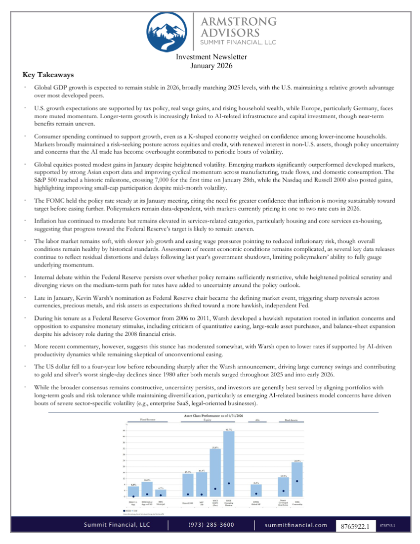 SF Investment Markets and Economic Newsletter - January 2026 Thumbnail