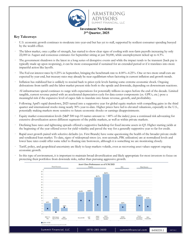 SF Investment Newsletter - 3rd Quarter 2025 Thumbnail