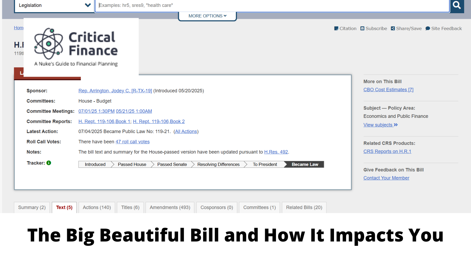 The Big Beautiful Bill and How It Impacts You Thumbnail