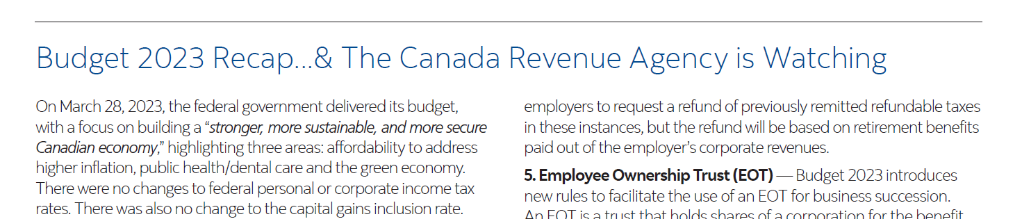 Budget 2023 Recap...& The Canada Revenue Agency is Watching Thumbnail
