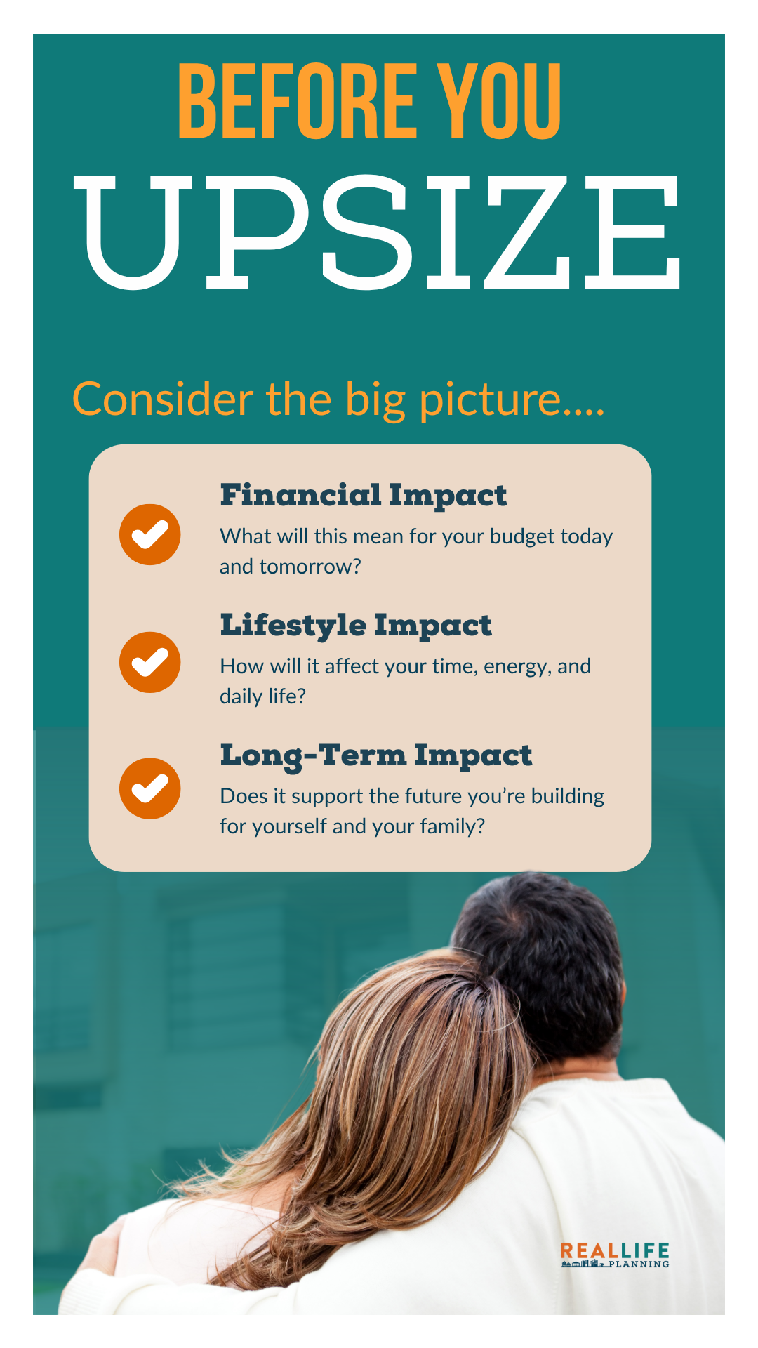 Real Life Planning Infographic: Before You Upsize