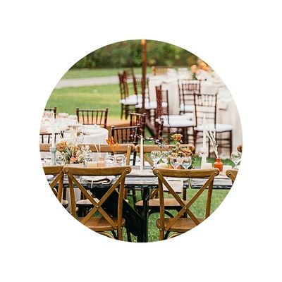 formal and elegant table settings on grass