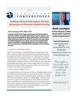 Building a Godly Family Legacy: Five Key Documents for Financial & Estate Planning  Thumbnail