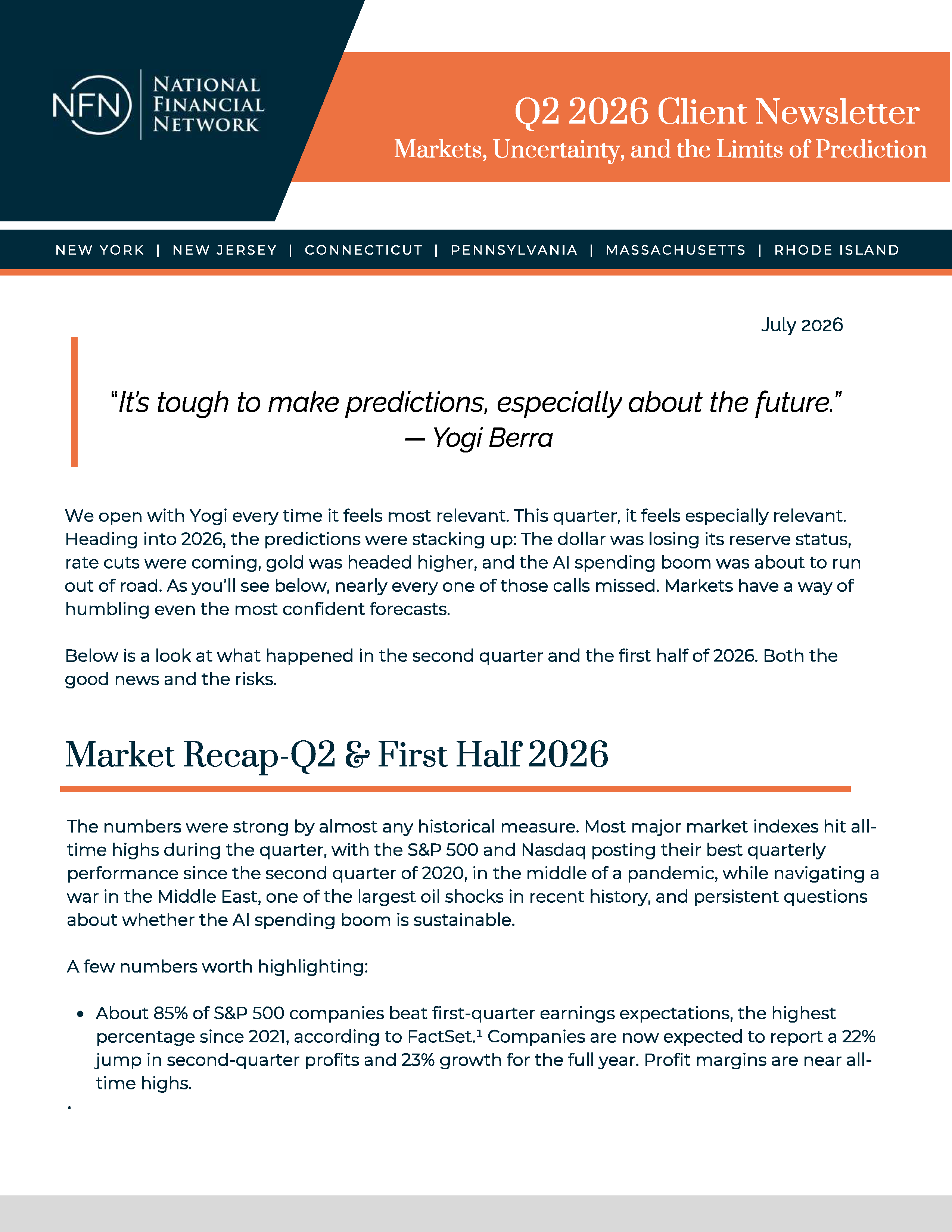 Client Newsletter Page 1