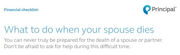 What To Do When Your Spouse Dies - Printable Financial Checklist Thumbnail