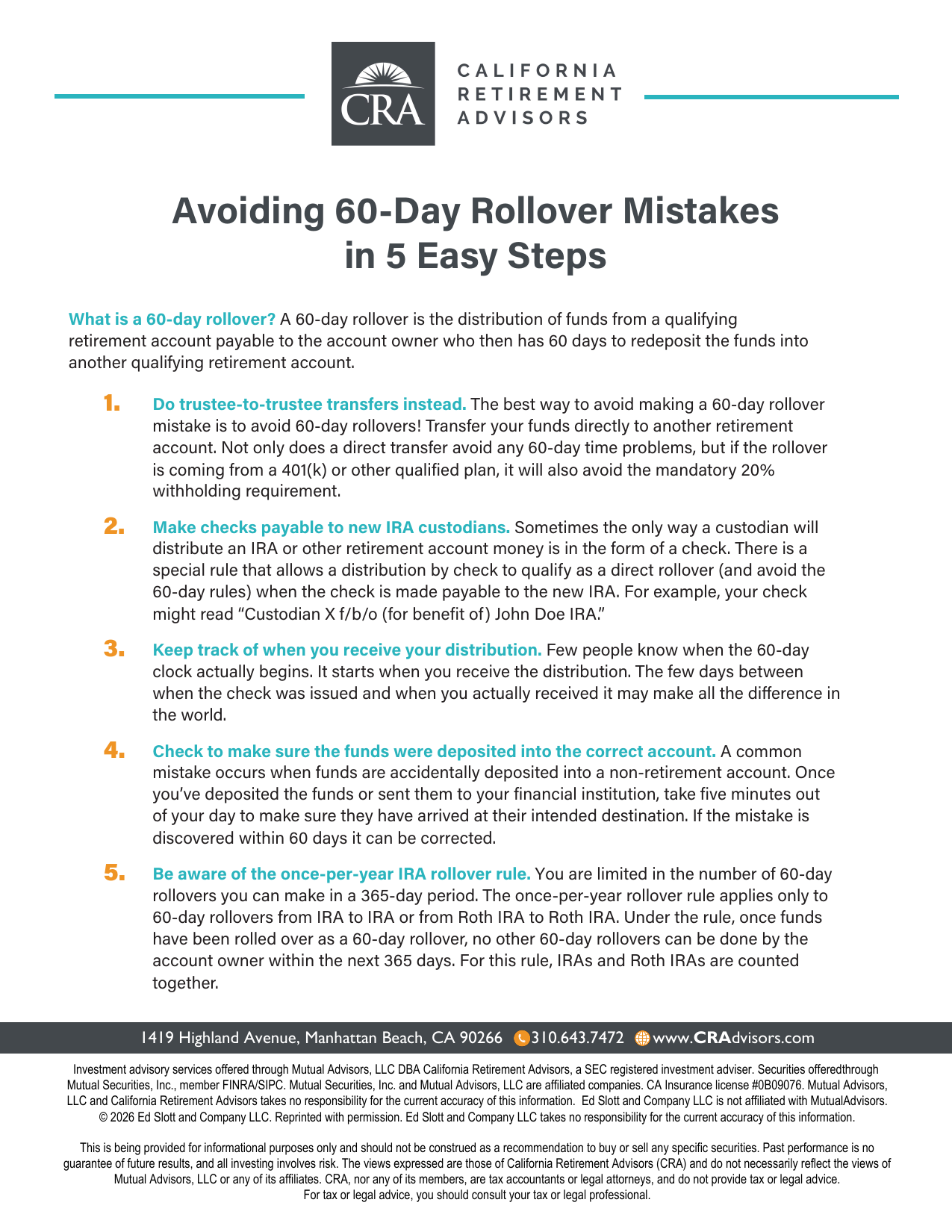 Avoiding 60-Day Rollover Mistakes in 5 Easy Steps (2026) Thumbnail