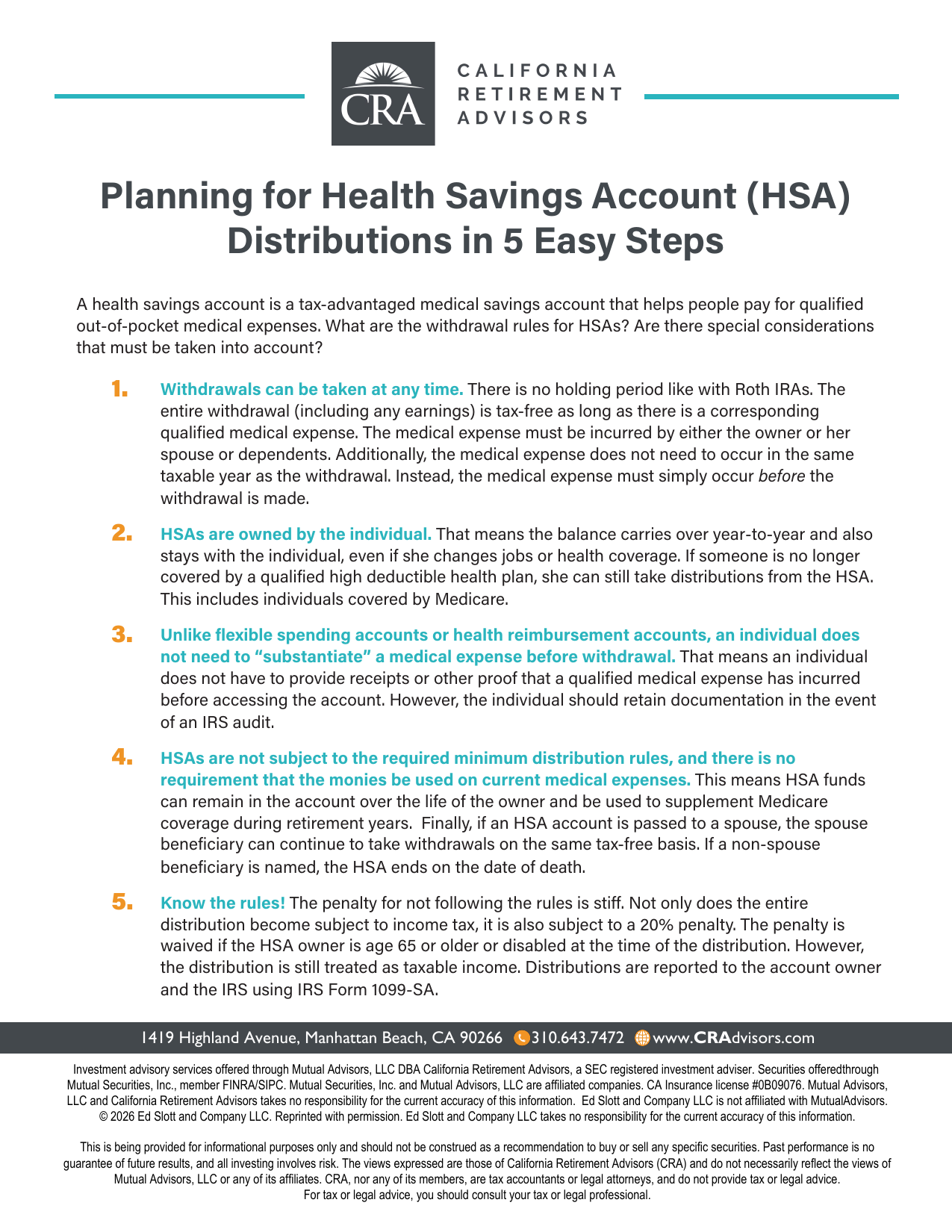 Planning for HSA Distributions in 5 Easy Steps (2026) Thumbnail