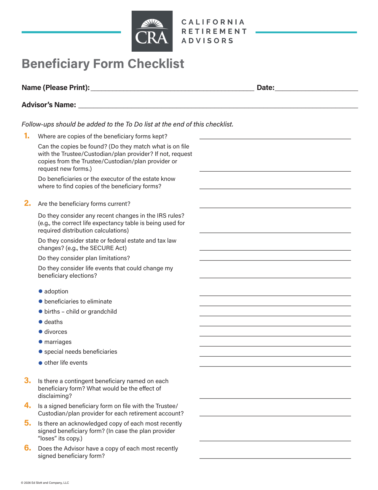 Beneficiary Form Checklist (2026) Thumbnail